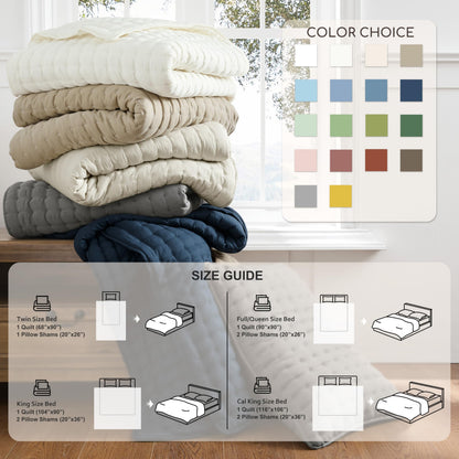 Lightweight Quilted Bedspread Coverlet Set