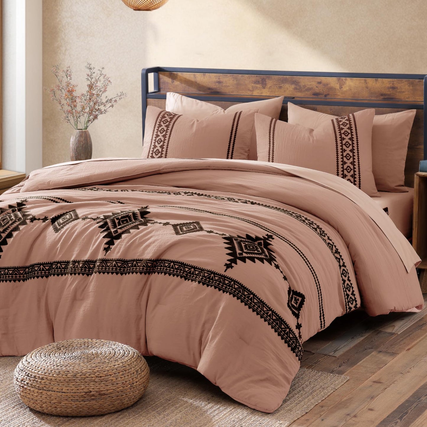Boho Embroidered Comforter Set