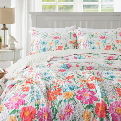 Patchwork Floral Quilt Bedspread Set