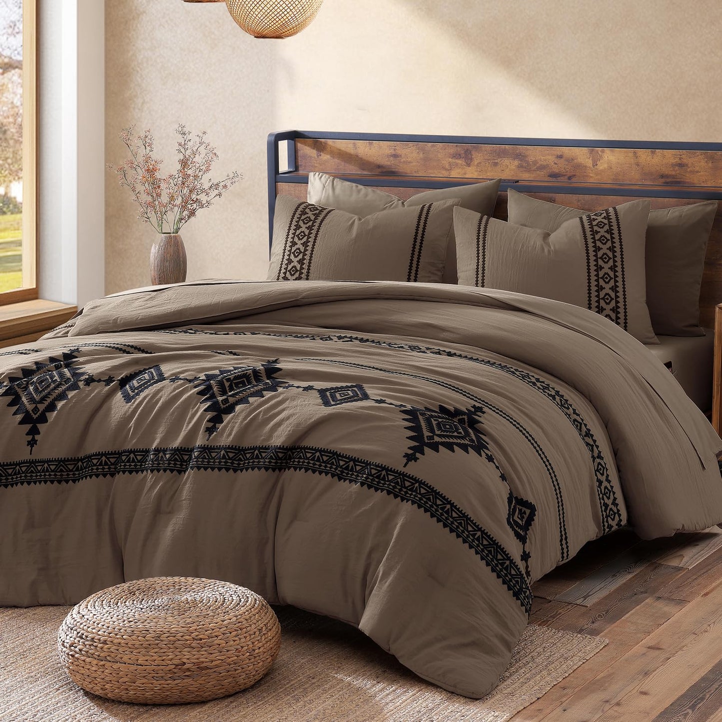Boho Embroidered Comforter Set