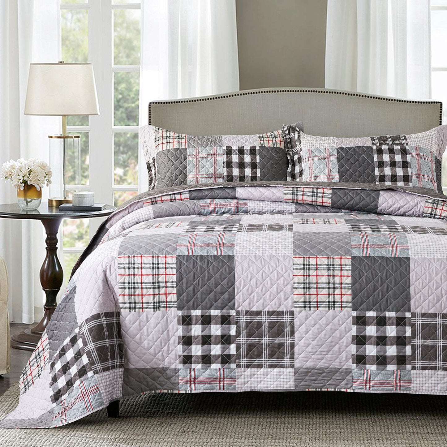 Patchwork Floral Quilt Bedspread Set