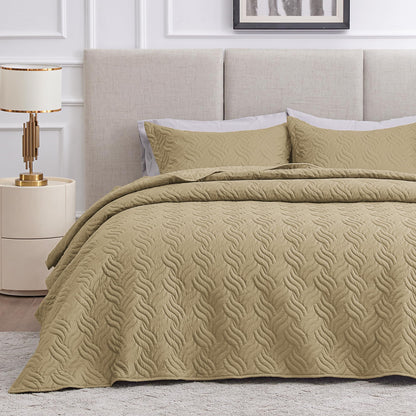 Brushed Microfiber Lightweight Quilt Set