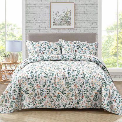 Patchwork Floral Quilt Bedspread Set