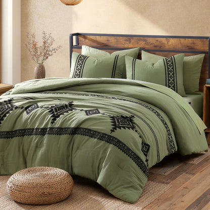 Boho Embroidered Comforter Set
