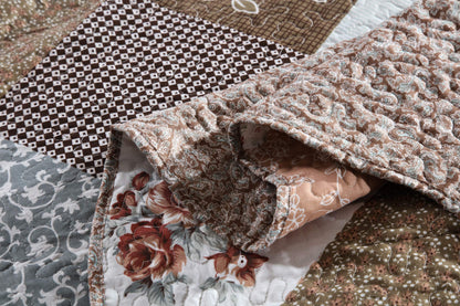 Patchwork Floral Quilt Bedspread Set