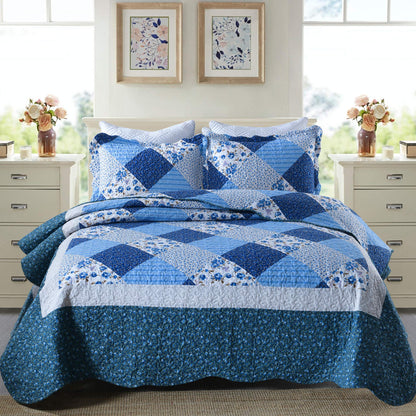 Patchwork Floral Quilt Bedspread Set