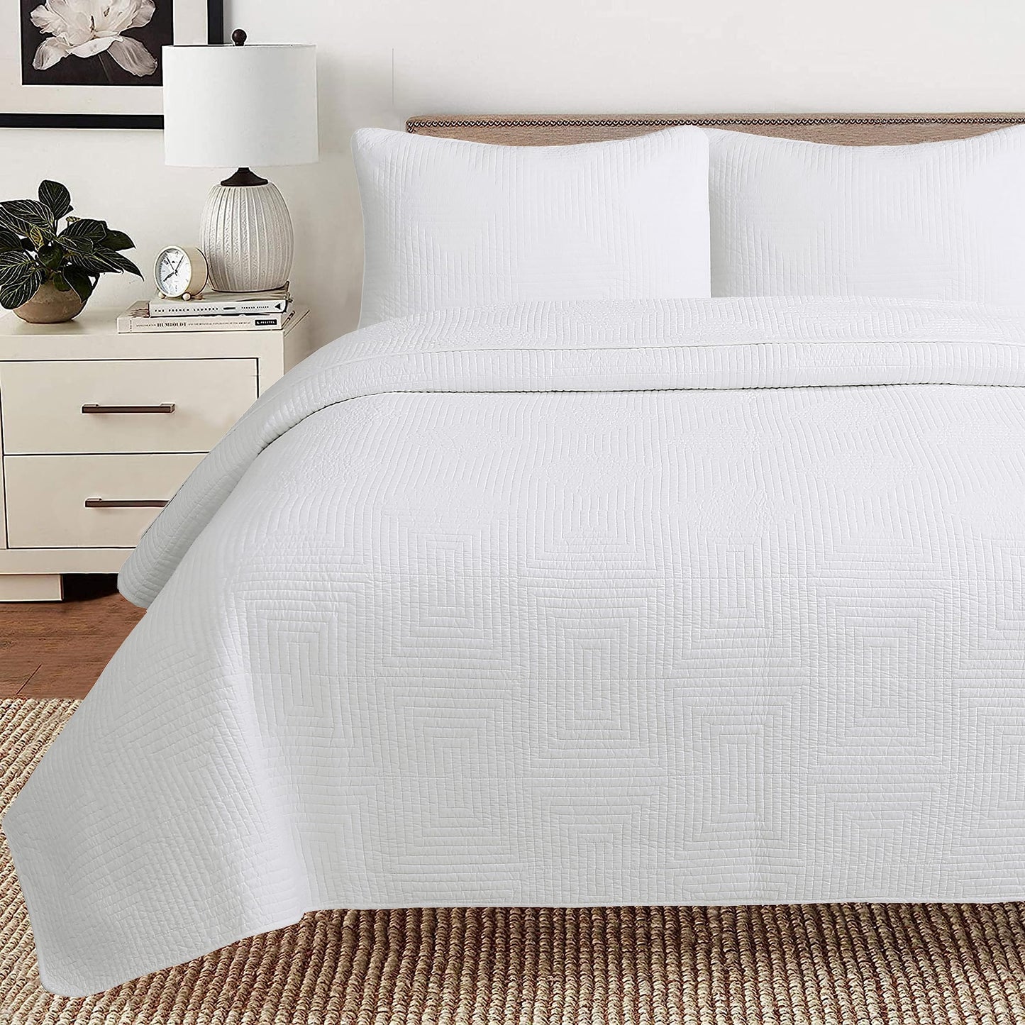 Textured Cotton Quilted Bedspread Set