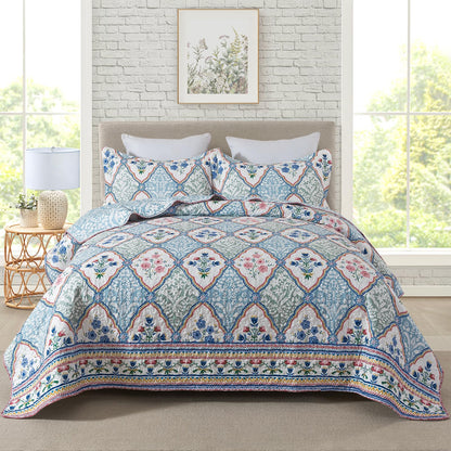 Patchwork Floral Quilt Bedspread Set