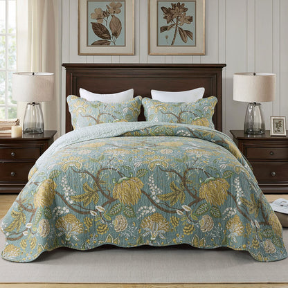 Patchwork Floral Quilt Bedspread Set