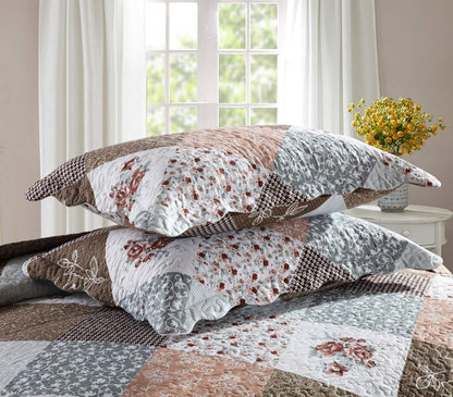 Patchwork Floral Quilt Bedspread Set