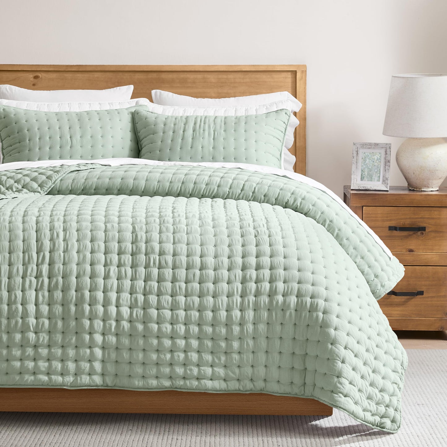 Lightweight Quilted Bedspread Coverlet Set