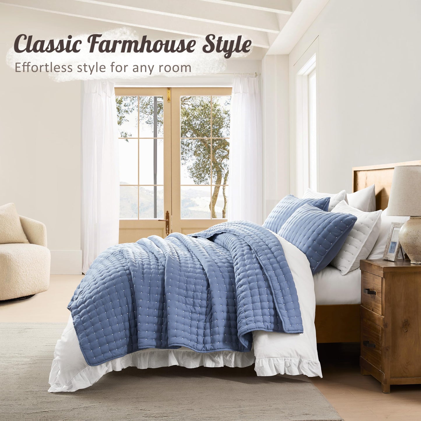 Lightweight Quilted Bedspread Coverlet Set