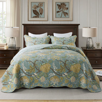 Patchwork Floral Quilt Bedspread Set