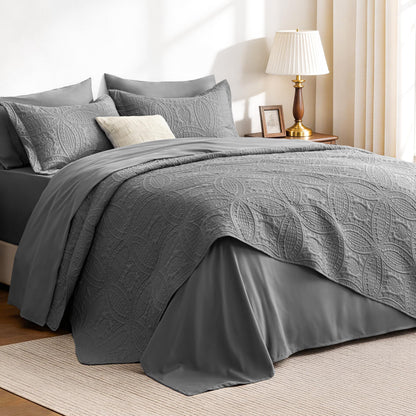 Brushed Microfiber Lightweight Quilt Set