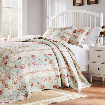 Antique Rose Cotton Quilt Set