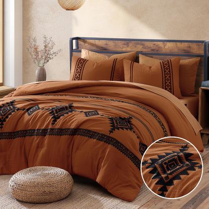 Boho Embroidered Comforter Set