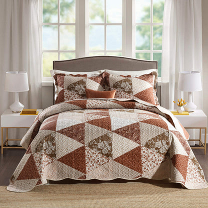 Patchwork Floral Quilt Bedspread Set