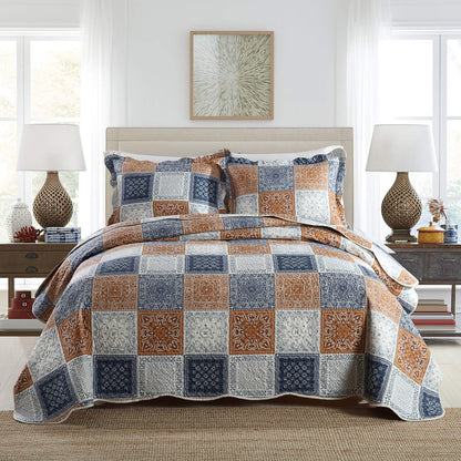 Patchwork Floral Quilt Bedspread Set