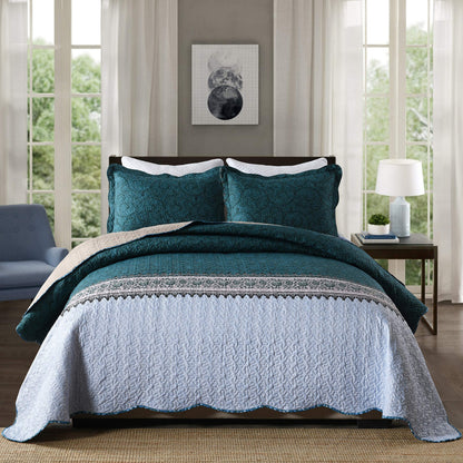 Patchwork Floral Quilt Bedspread Set
