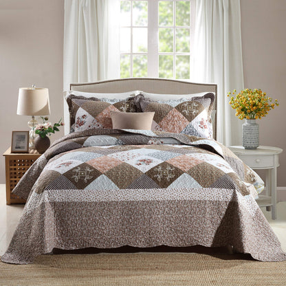 Patchwork Floral Quilt Bedspread Set